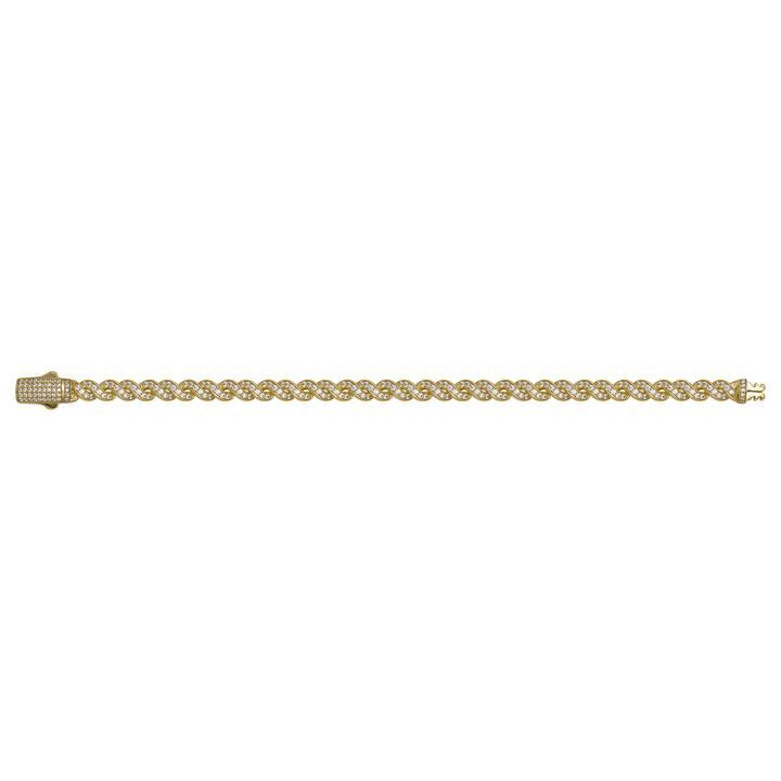 Solid gold braided bracelet, 14.15 g — shown square on a plain background.