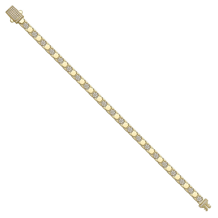 Solid gold honeycomb bracelet, 10.10 g — shown at an angle across the frame.
