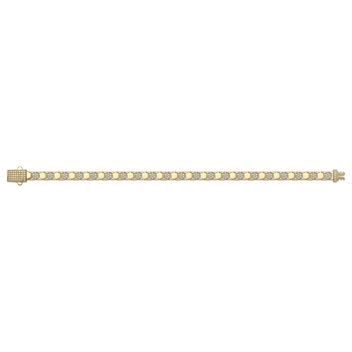 Solid gold honeycomb bracelet, 10.10 g — shown square on a plain background.