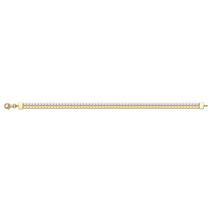 Solid gold brick link bracelet, 8.75 g — shown square on a plain background.