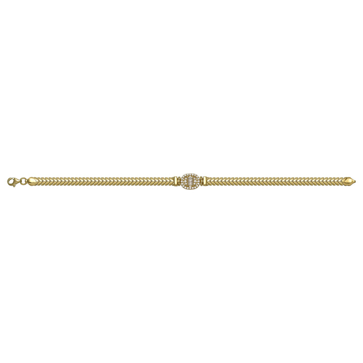 Solid gold herringbone bracelet, 7.45 g — shown square on a plain background.