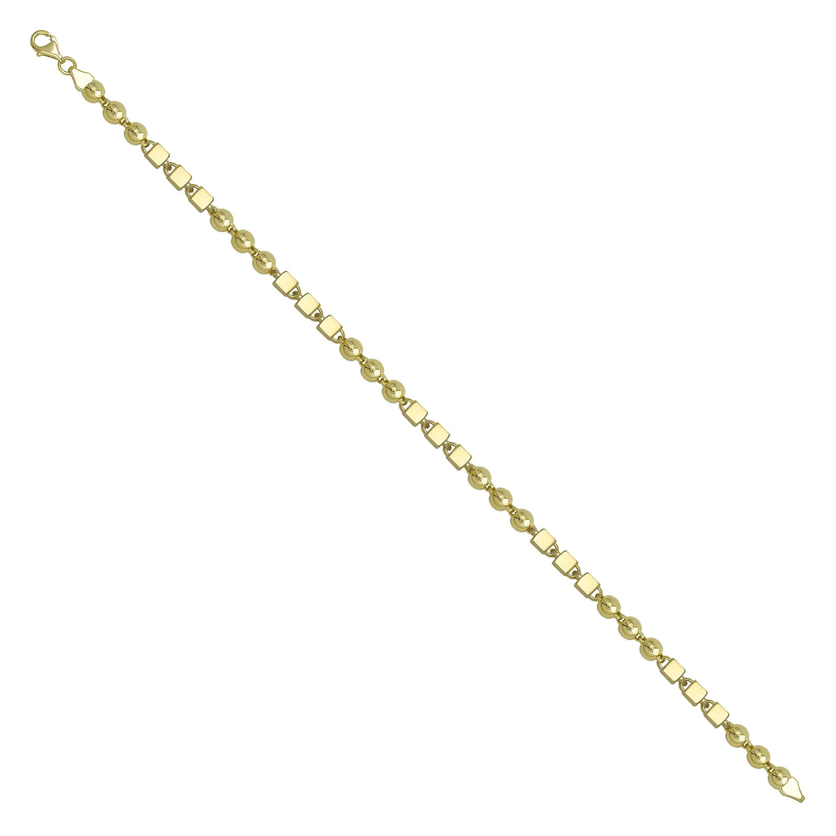 Solid gold fancy link bracelet, 4.90 g — shown at an angle across the frame.