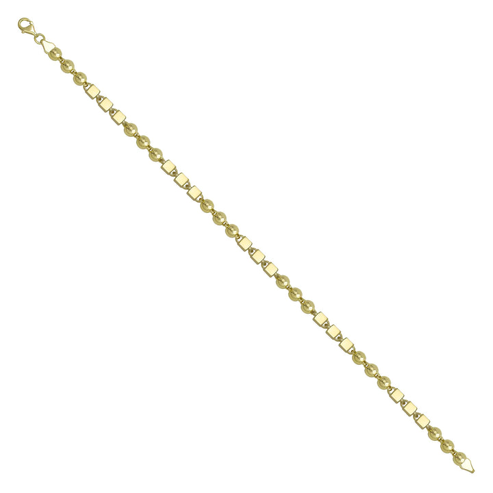 Solid gold fancy link bracelet, 4.90 g — shown at an angle across the frame.