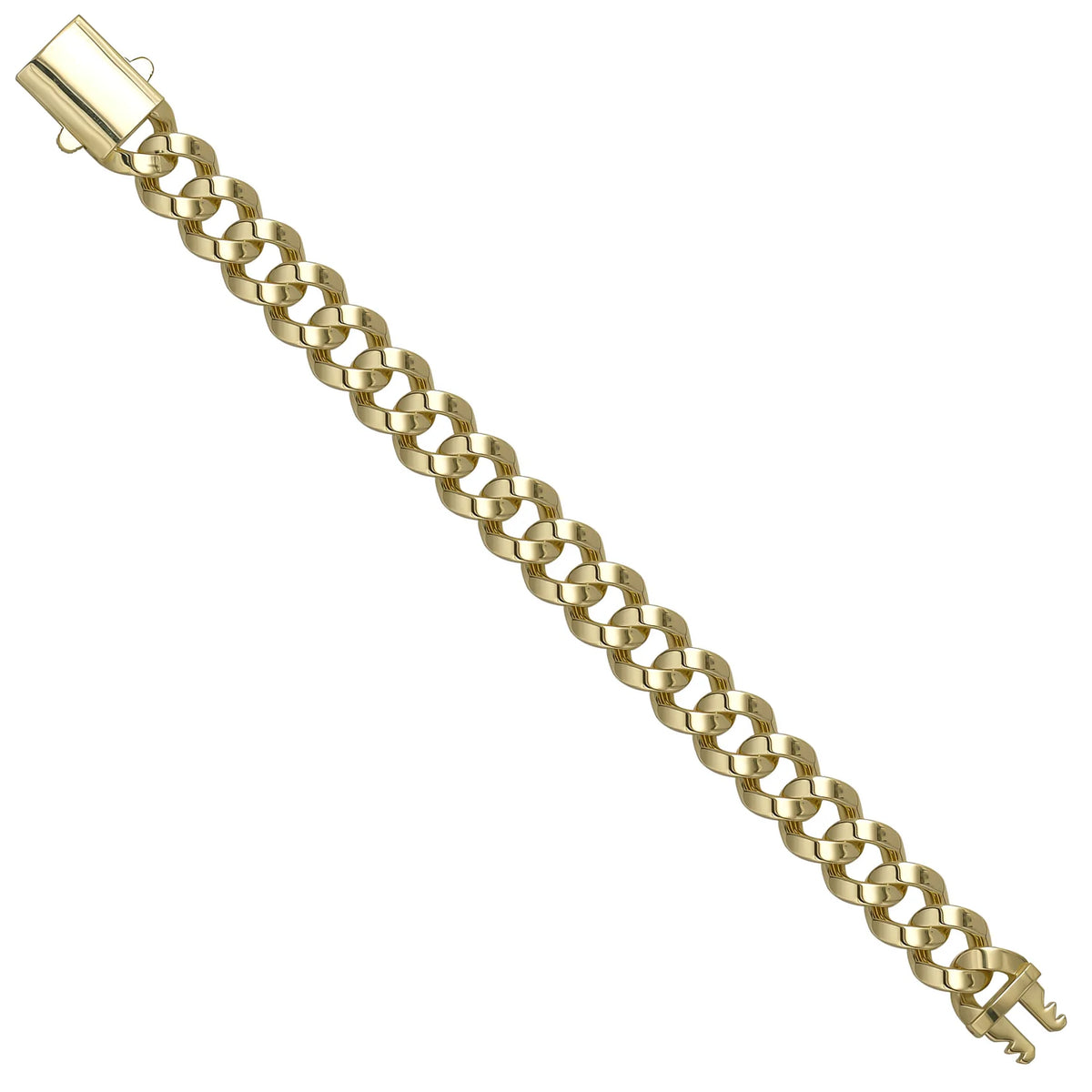 Solid gold curb bracelet, 18.50 g — shown at an angle across the frame.