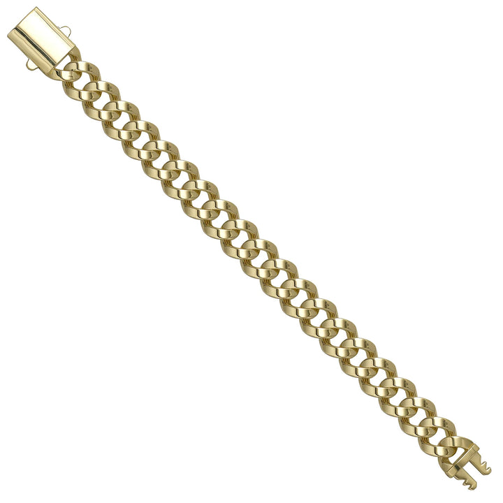 Solid gold curb bracelet, 18.50 g — shown at an angle across the frame.