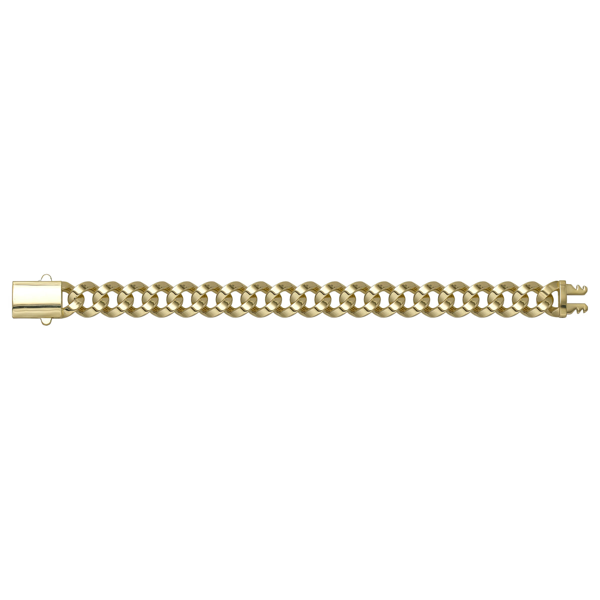 Solid gold curb bracelet, 18.50 g — shown square on a plain background.