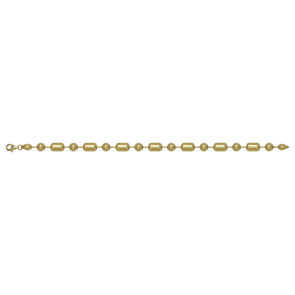 Solid gold bead bracelet, 8.55 g — shown square on a plain background.
