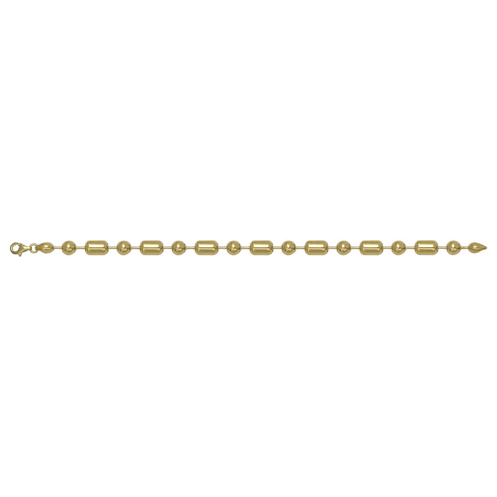 Solid gold bead bracelet, 8.55 g — shown square on a plain background.