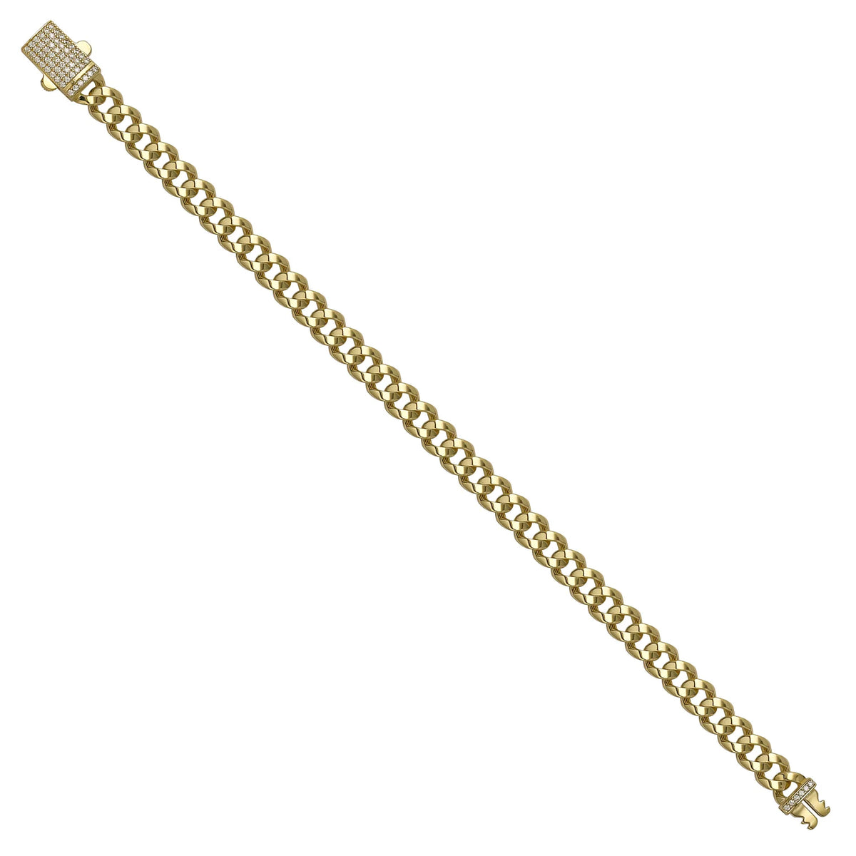 Solid gold curb bracelet, 9.70 g — shown at an angle across the frame.
