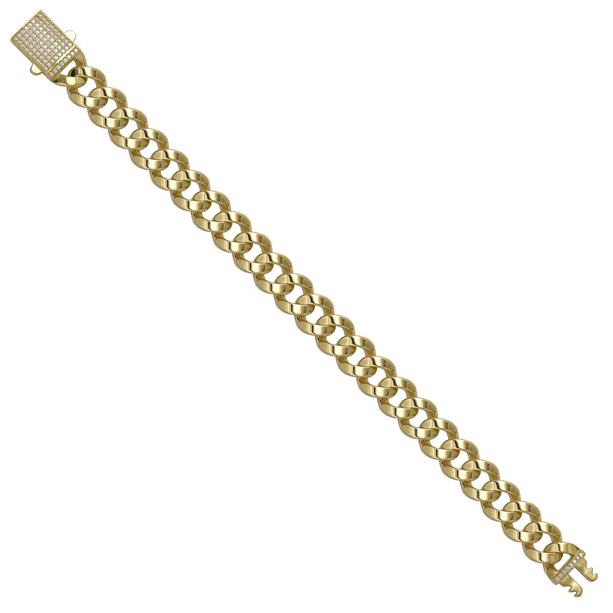 Solid gold curb bracelet, 16.10 g — shown at an angle across the frame.