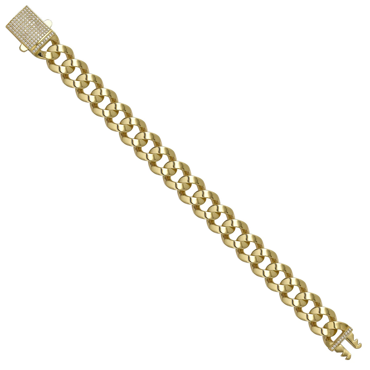 Solid gold curb bracelet, 20.40 g — shown at an angle across the frame.