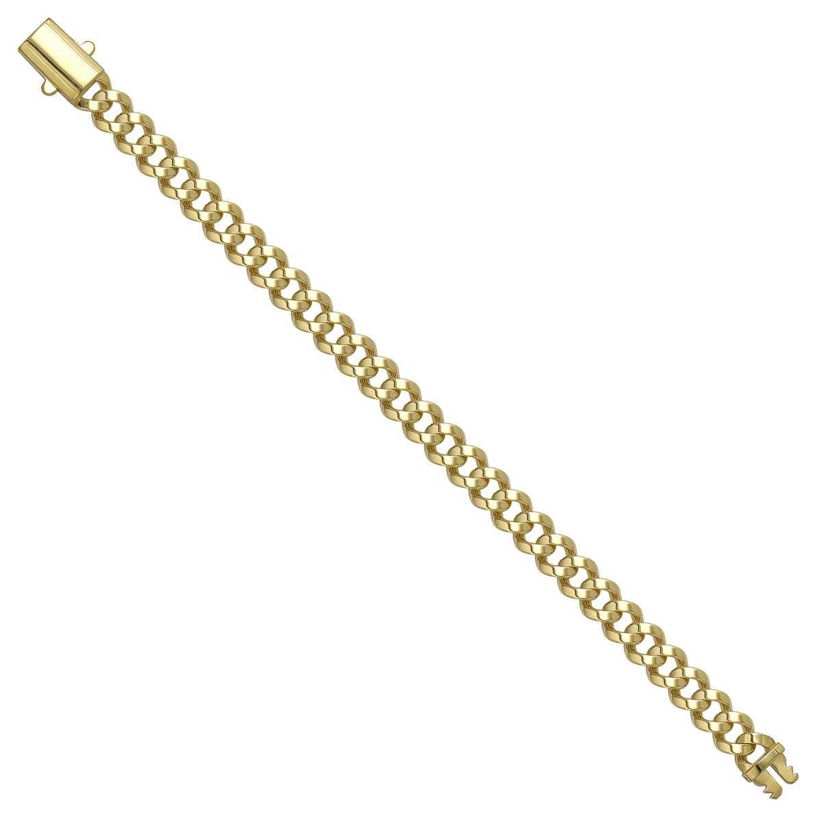 Solid gold curb bracelet, 12.35 g — shown at an angle across the frame.