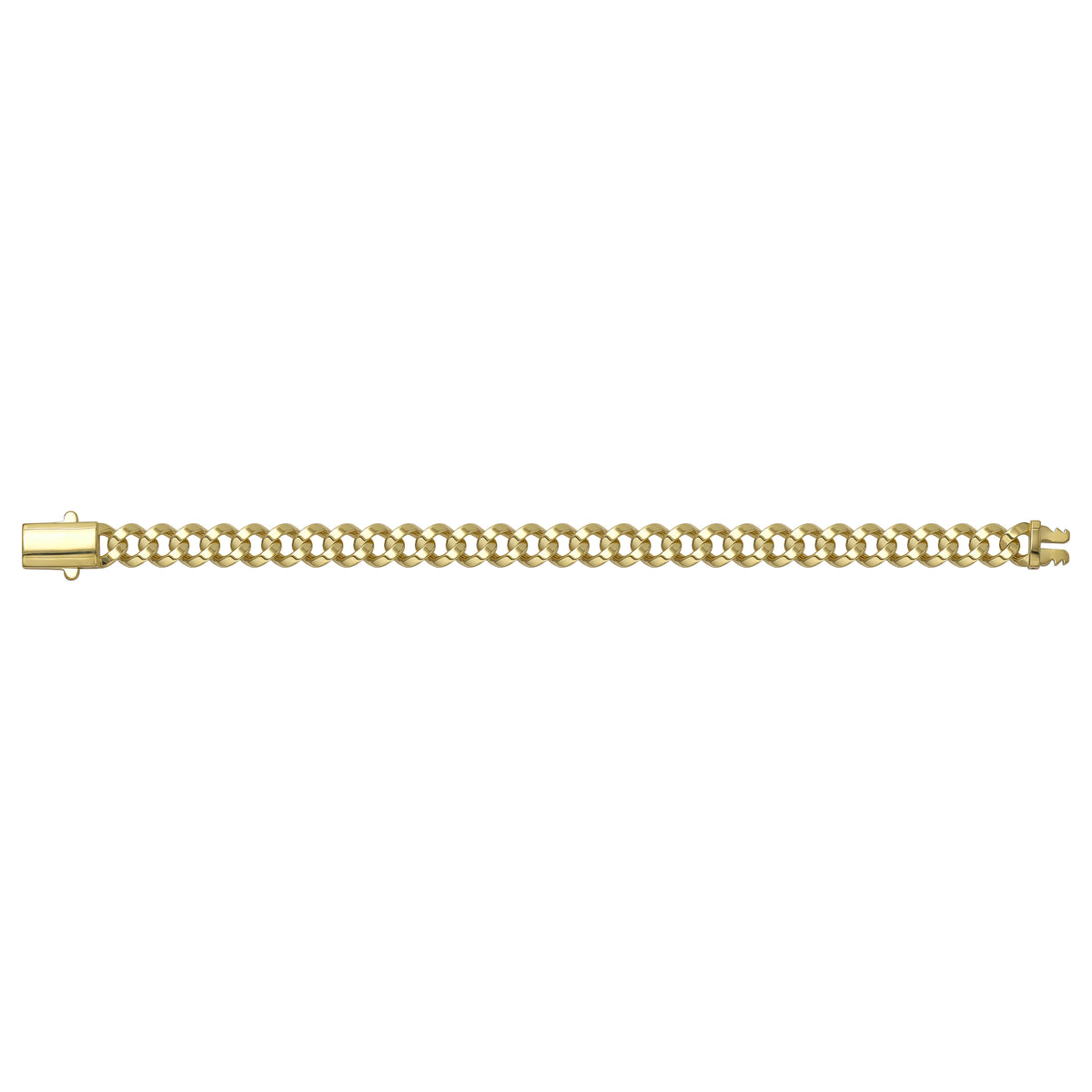 Solid gold curb bracelet, 12.35 g — shown square on a plain background.