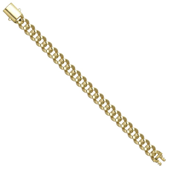 Solid gold curb bracelet, 14.00 g — shown at an angle across the frame.