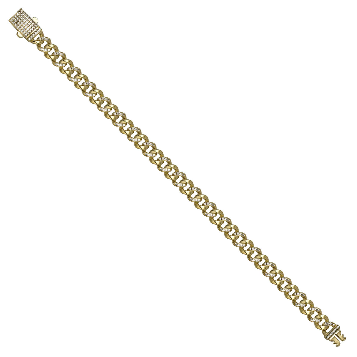 Solid gold curb bracelet, 9.90 g — shown at an angle across the frame.
