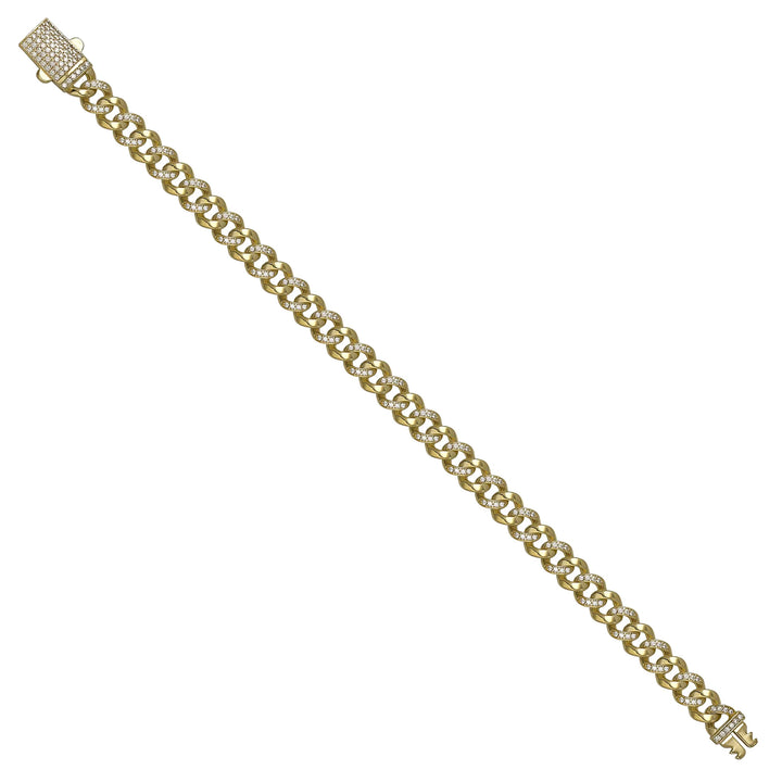 Solid gold curb bracelet, 9.90 g — shown at an angle across the frame.
