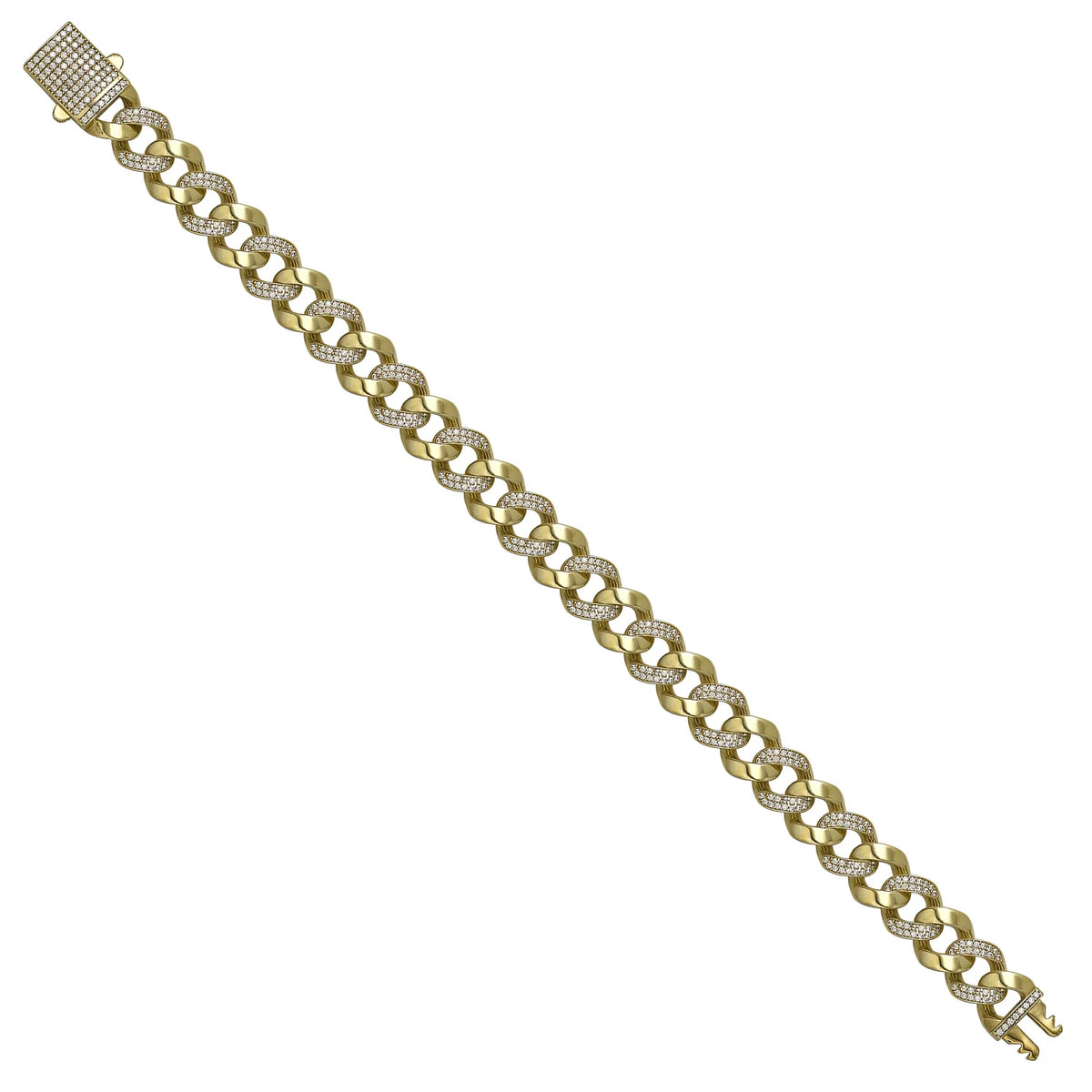 Solid gold curb bracelet, 13.80 g — shown at an angle across the frame.