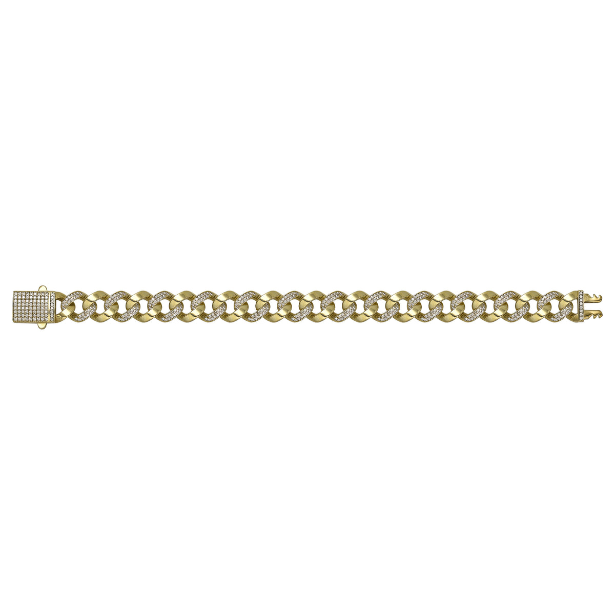Solid gold curb bracelet, 16.60 g — shown square on a plain background.