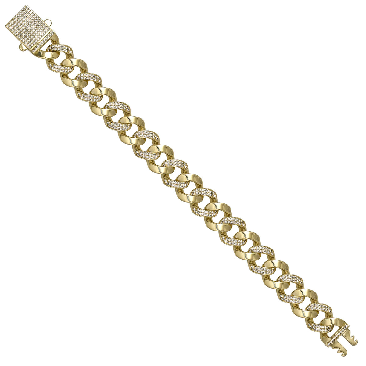 Solid gold curb bracelet, 20.80 g — shown at an angle across the frame.
