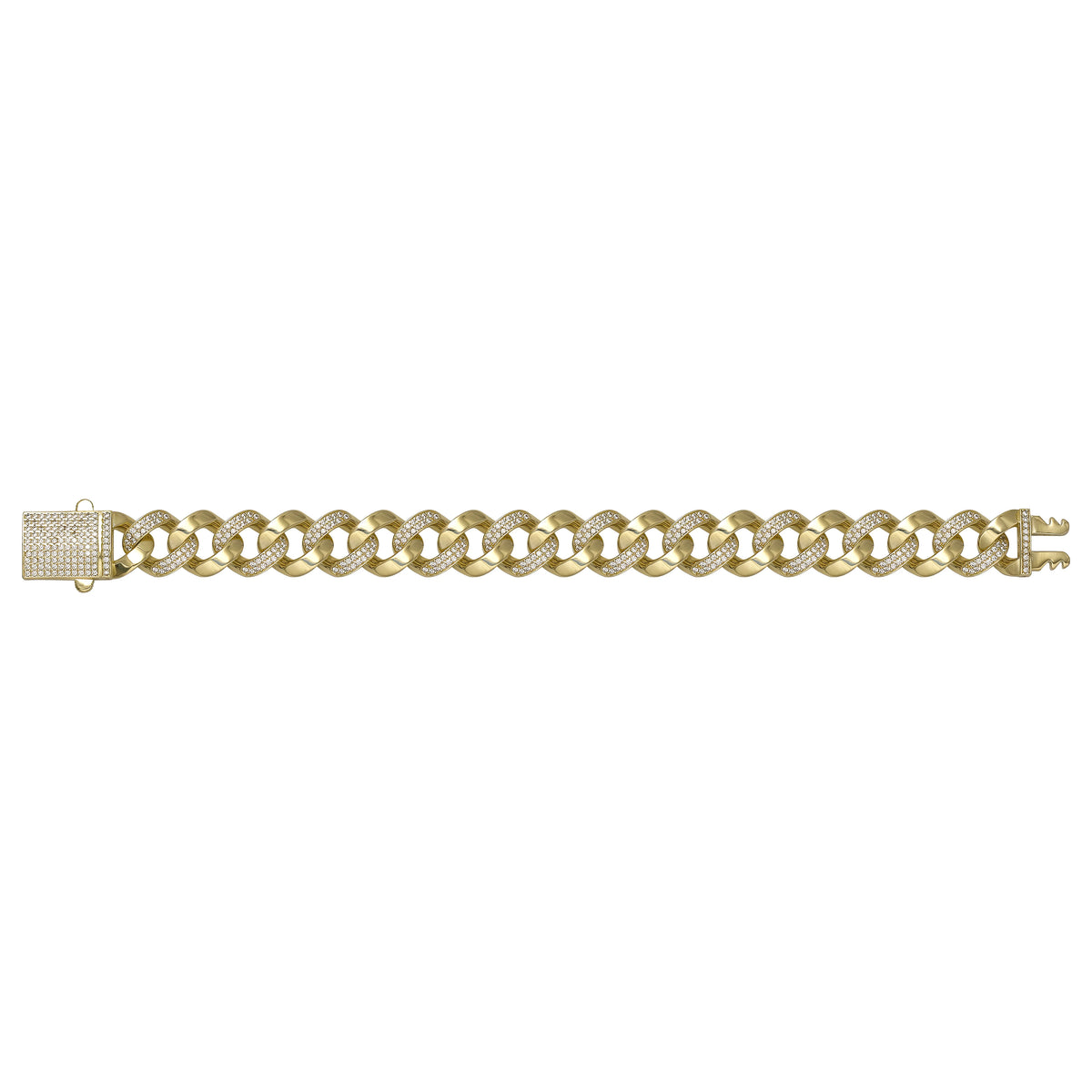 Solid gold curb bracelet, 20.80 g — shown square on a plain background.