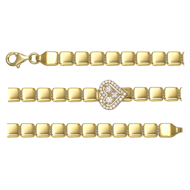 Solid gold id bracelet, 5.90 g — shown in three rows across the frame.