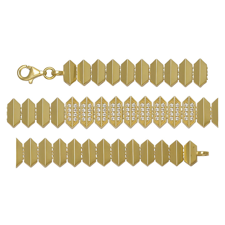 Solid gold id bracelet, 9.90 g — shown in three rows across the frame.