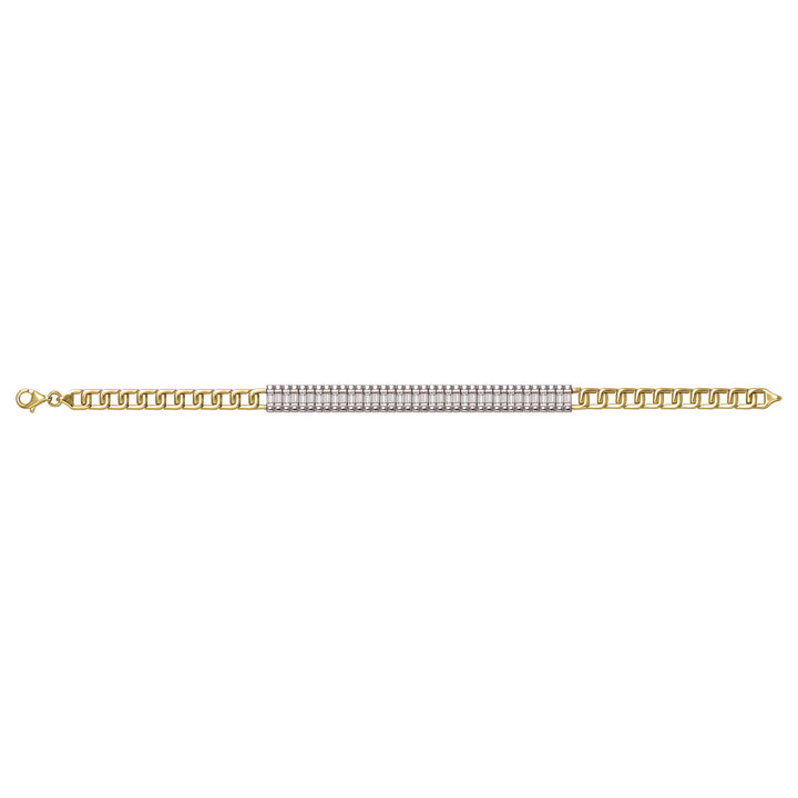 Solid gold tennis bracelet, 10.60 g — shown square on a plain background.