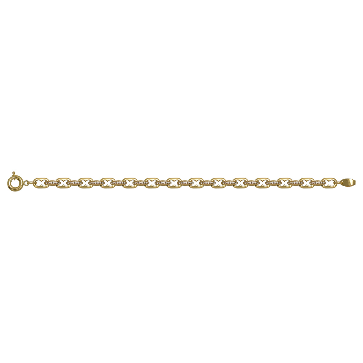 Solid gold mariner bracelet, 10.60 g — shown square on a plain background.