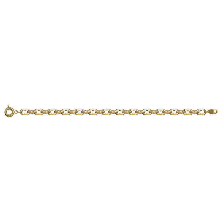 Solid gold mariner bracelet, 10.60 g — shown square on a plain background.