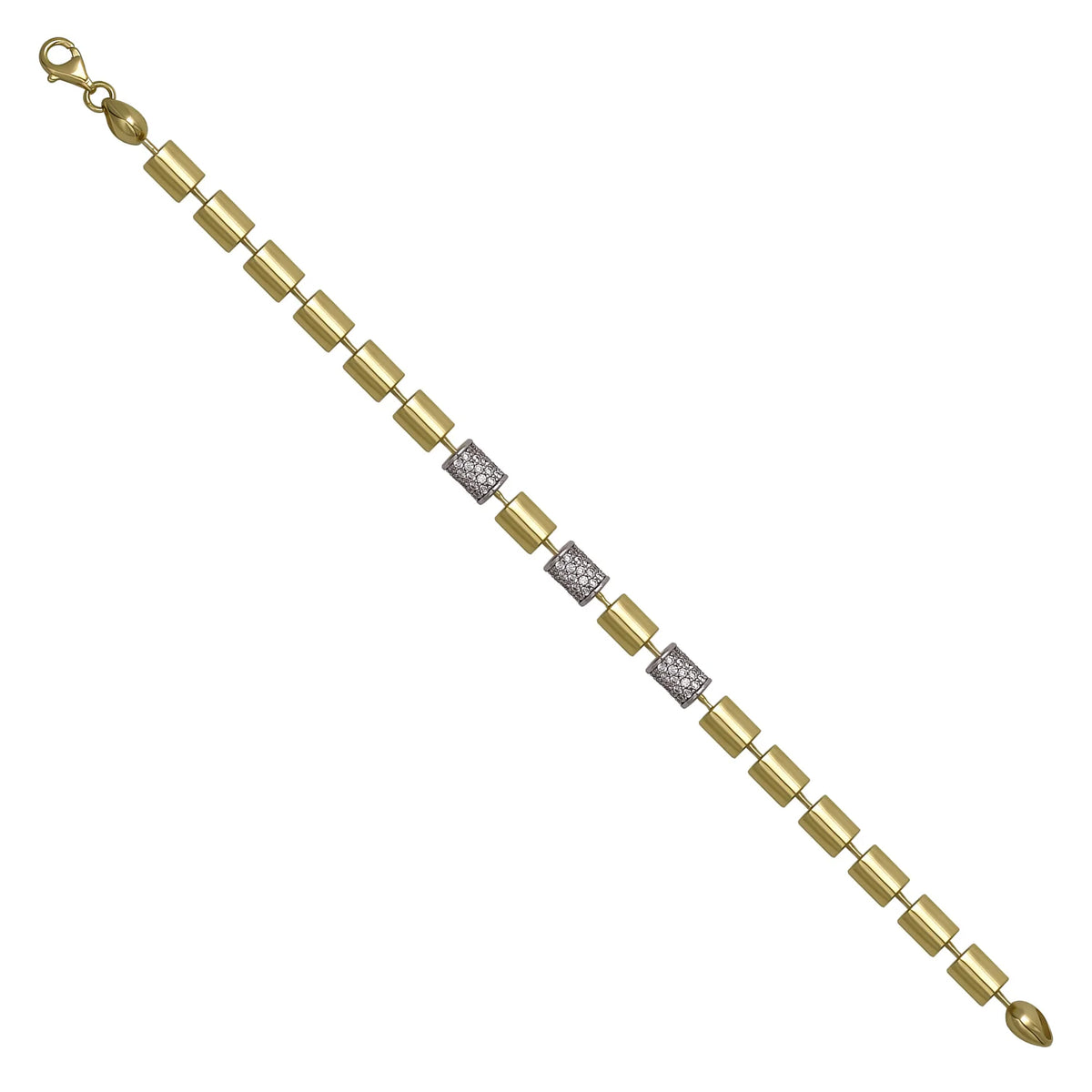 Solid gold bead bracelet, 5.45 g — shown at an angle across the frame.