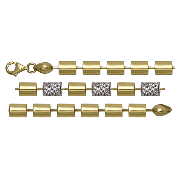 Solid gold bead bracelet, 5.45 g — shown in three rows across the frame.