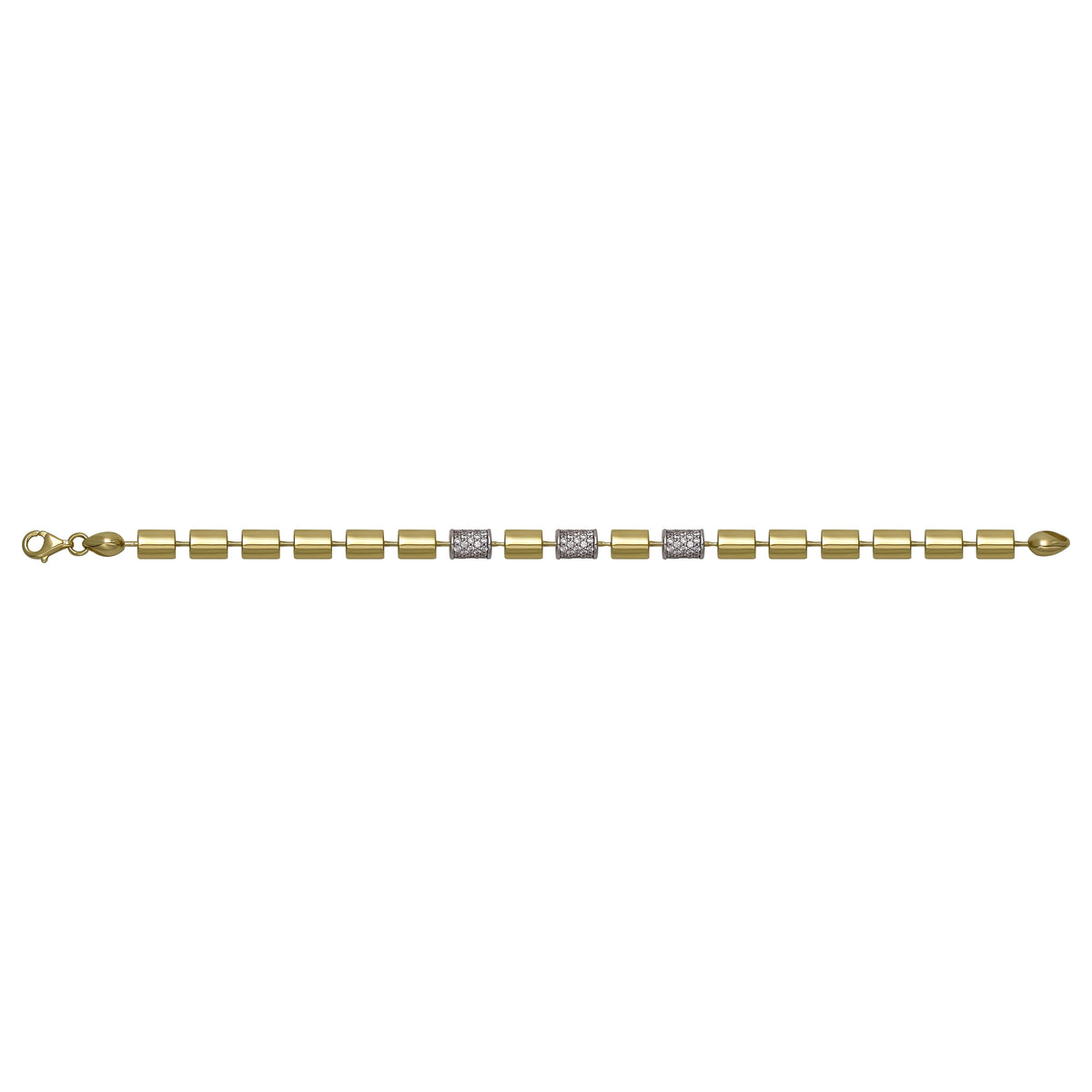 Solid gold bead bracelet, 5.45 g — shown square on a plain background.