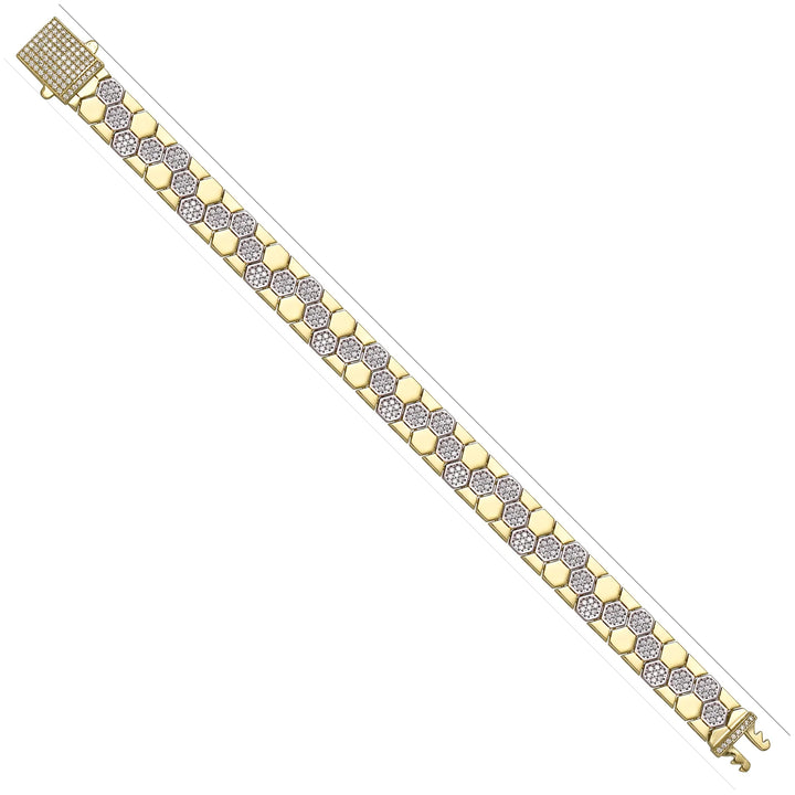 Solid gold honeycomb bracelet, 17.65 g — shown at an angle across the frame.