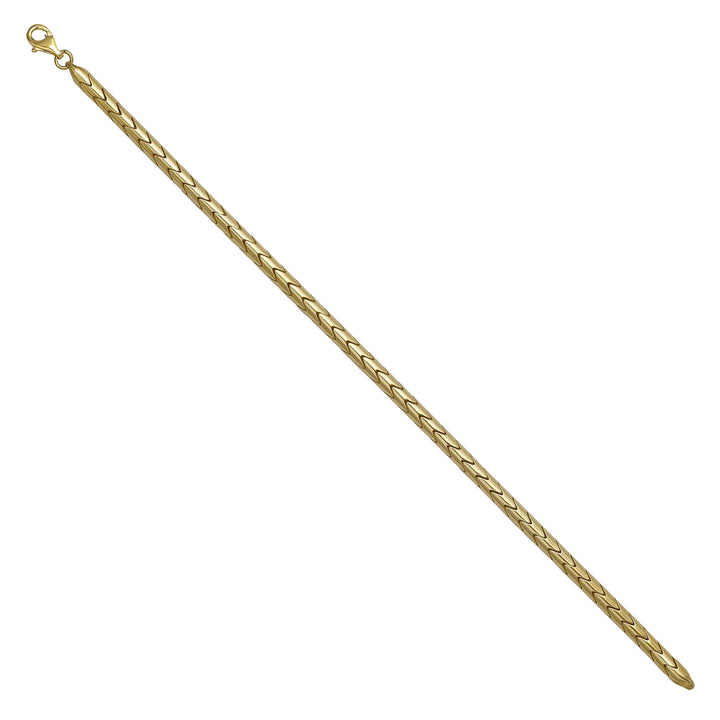 Solid gold herringbone bracelet, 8.55 g — shown at an angle across the frame.
