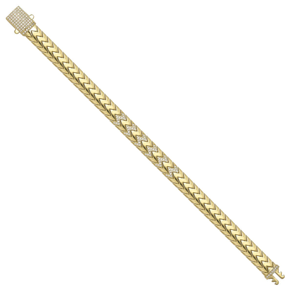Solid gold herringbone bracelet, 14.80 g — shown at an angle across the frame.