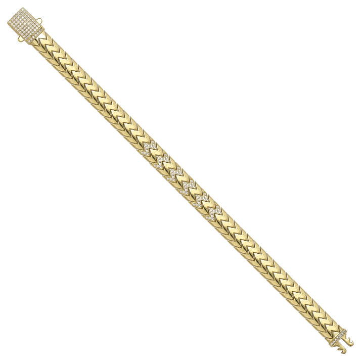 Solid gold herringbone bracelet, 14.80 g — shown at an angle across the frame.