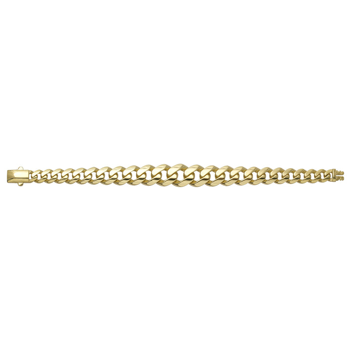 Solid gold curb bracelet, 14.25 g — shown square on a plain background.