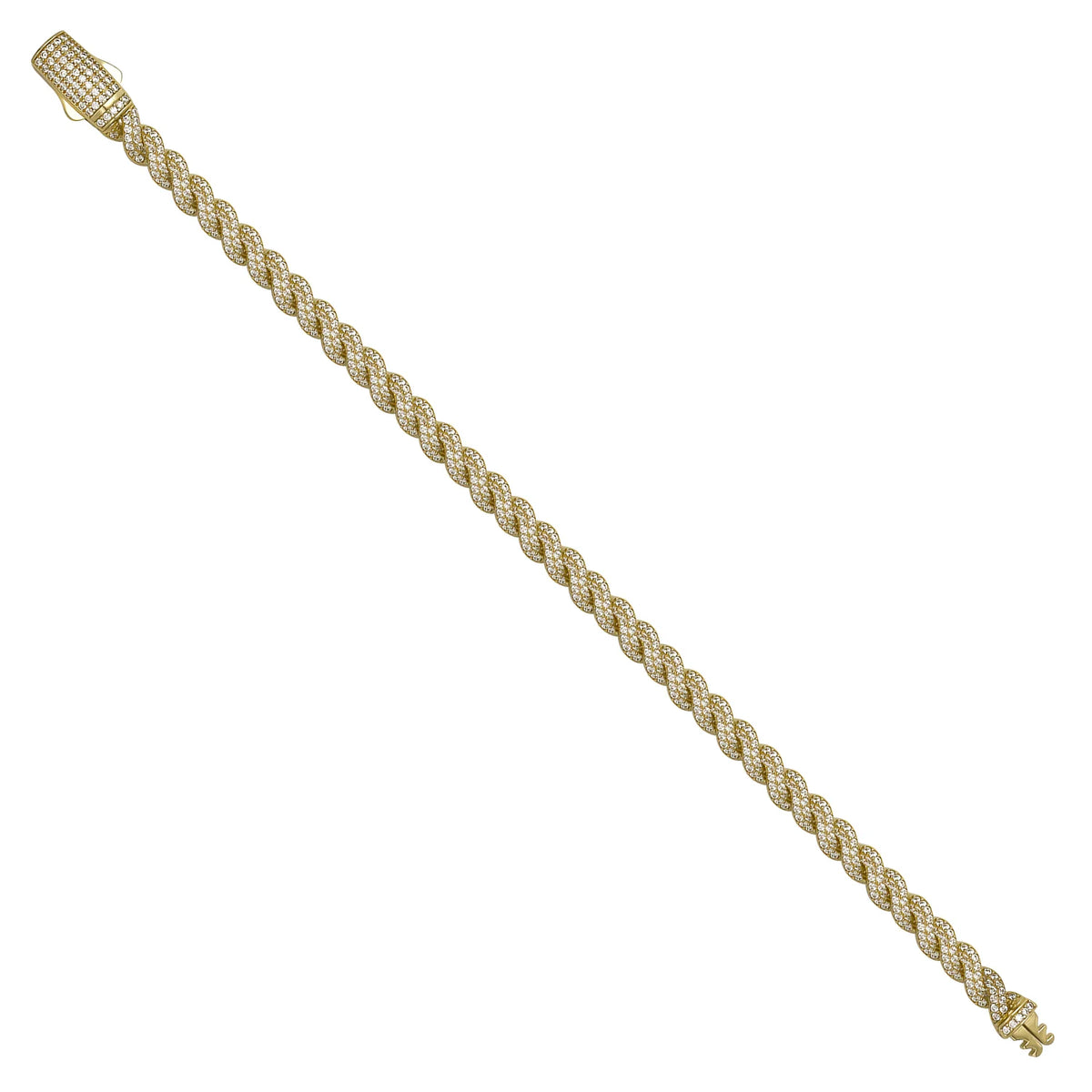 Solid gold curb bracelet, 13.60 g — shown at an angle across the frame.