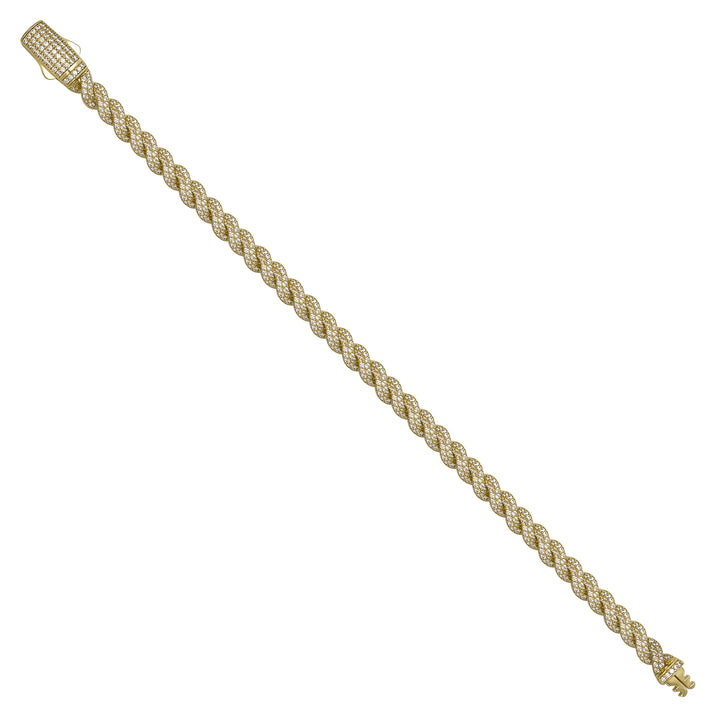 Solid gold curb bracelet, 13.60 g — shown at an angle across the frame.