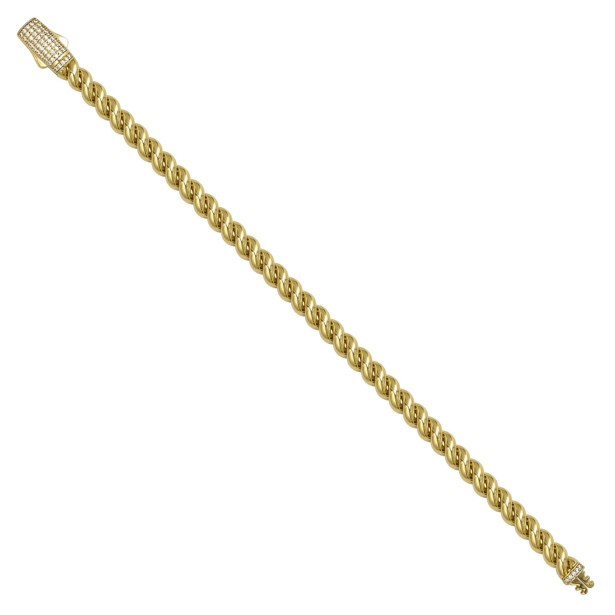 Solid gold curb bracelet, 12.75 g — shown at an angle across the frame.