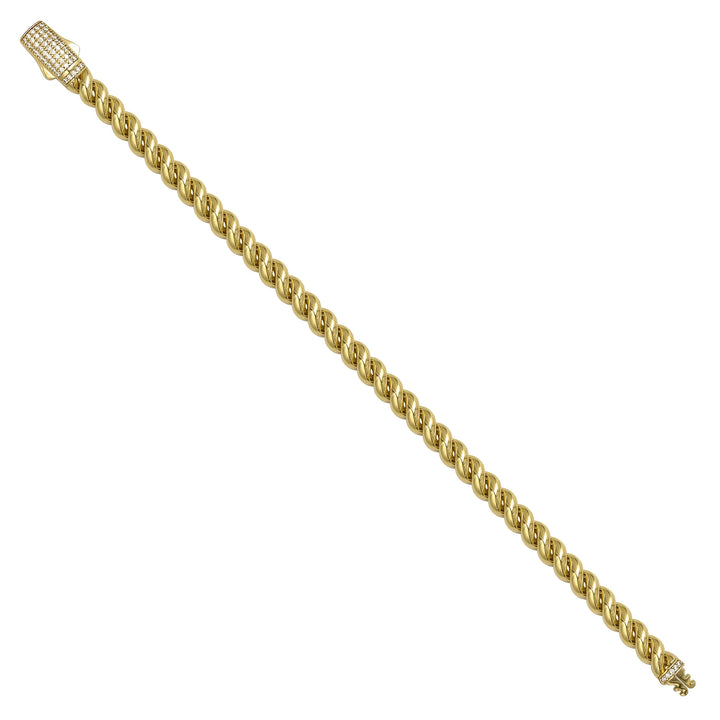 Solid gold curb bracelet, 12.75 g — shown at an angle across the frame.