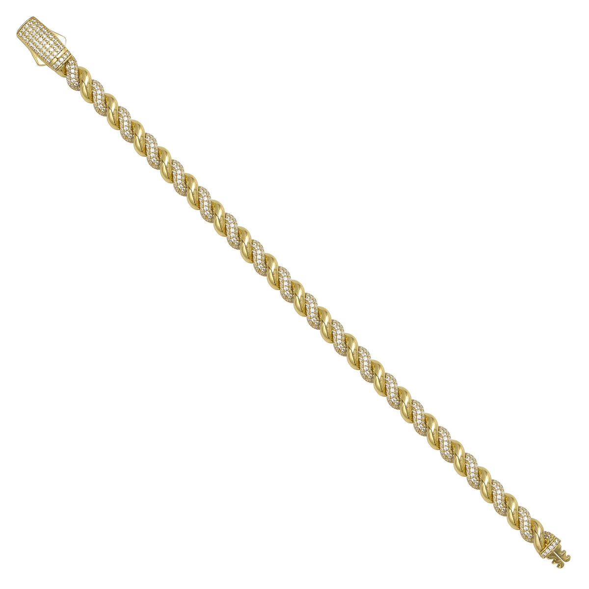 Solid gold curb bracelet, 15.50 g — shown at an angle across the frame.