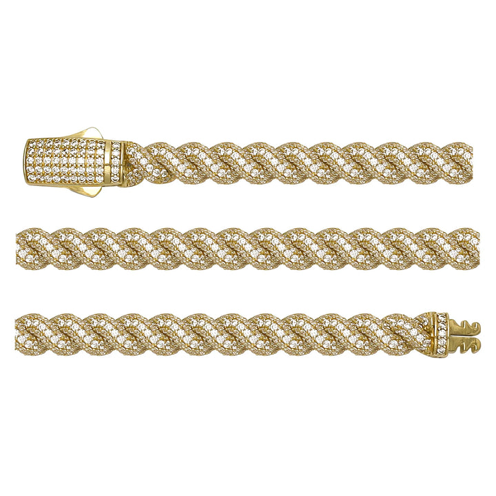 Solid gold curb bracelet, 18.70 g — shown in three rows across the frame.