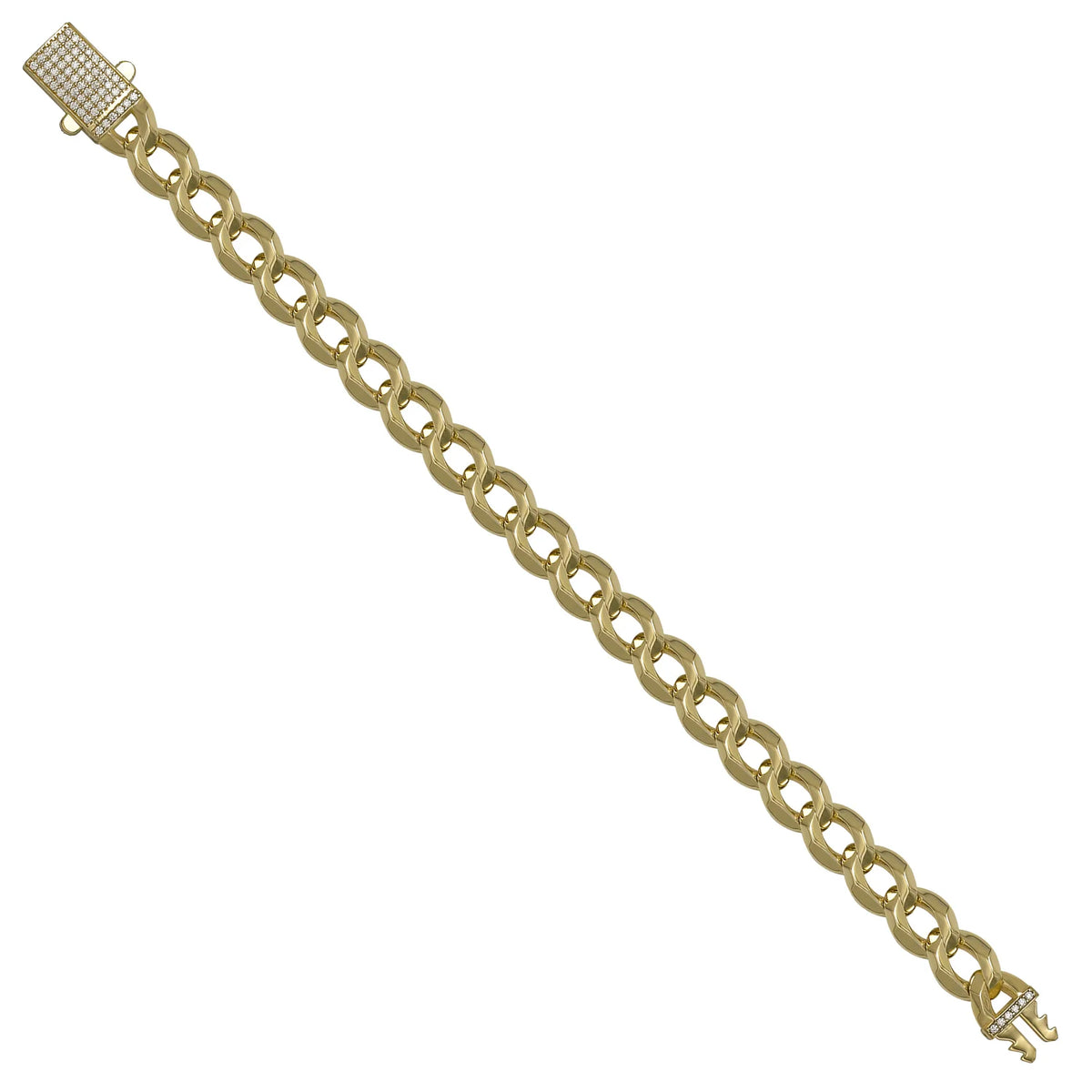 Solid gold curb bracelet, 12.50 g — shown at an angle across the frame.