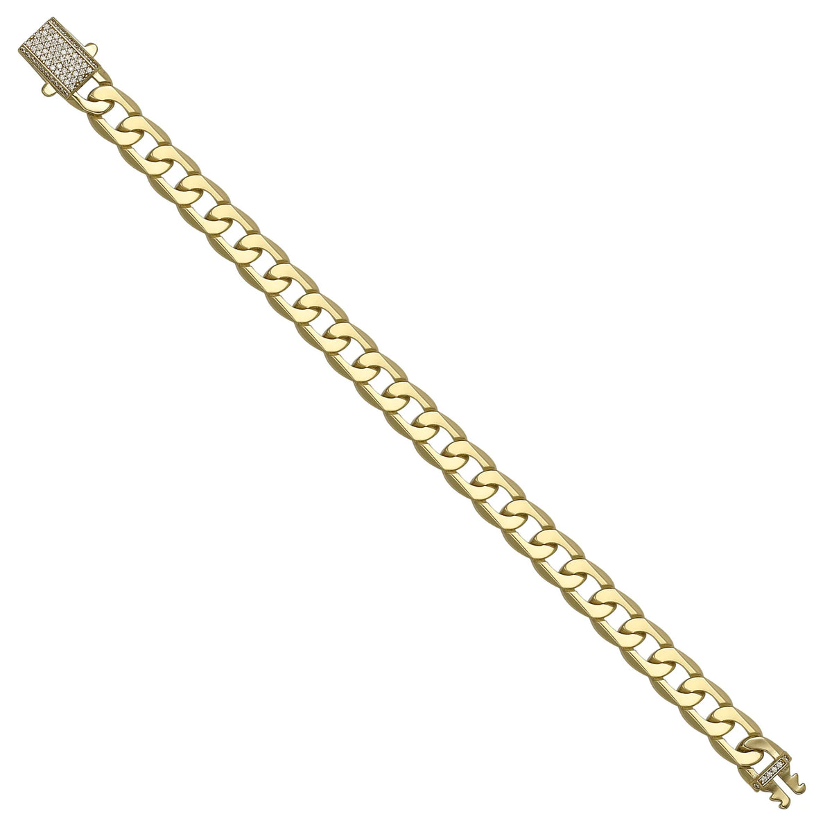 Solid gold curb bracelet, 10.45 g — shown at an angle across the frame.