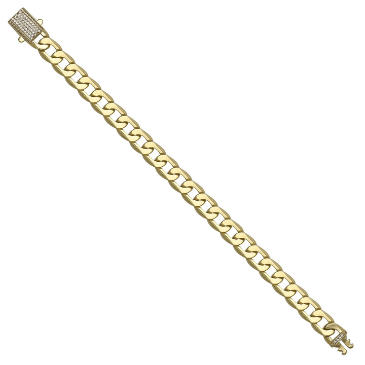 Solid gold curb bracelet, 10.45 g — shown at an angle across the frame.