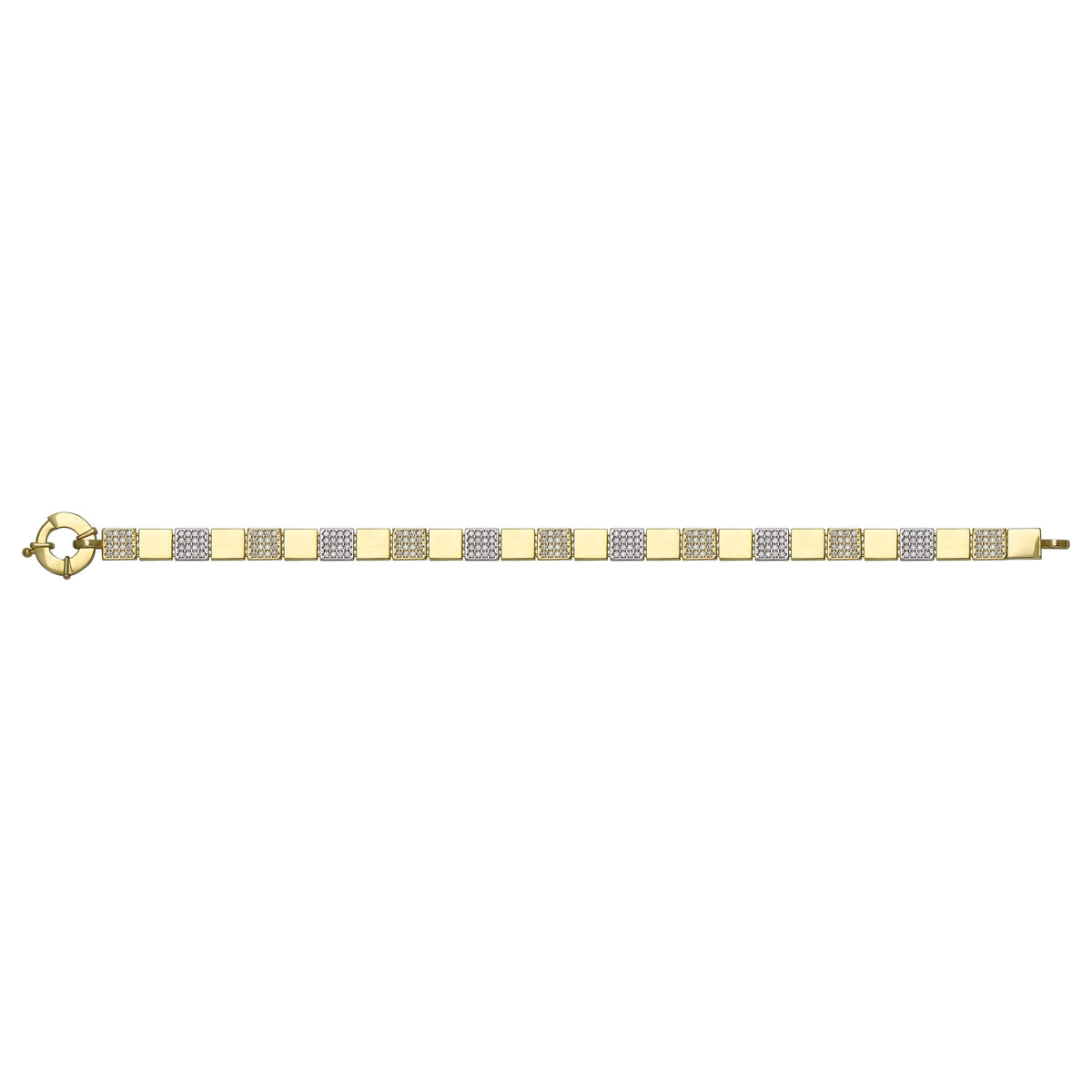 Solid gold id bracelet, 10.65 g — shown square on a plain background.