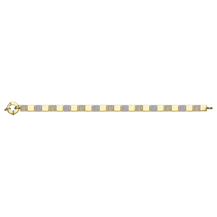 Solid gold id bracelet, 10.65 g — shown square on a plain background.