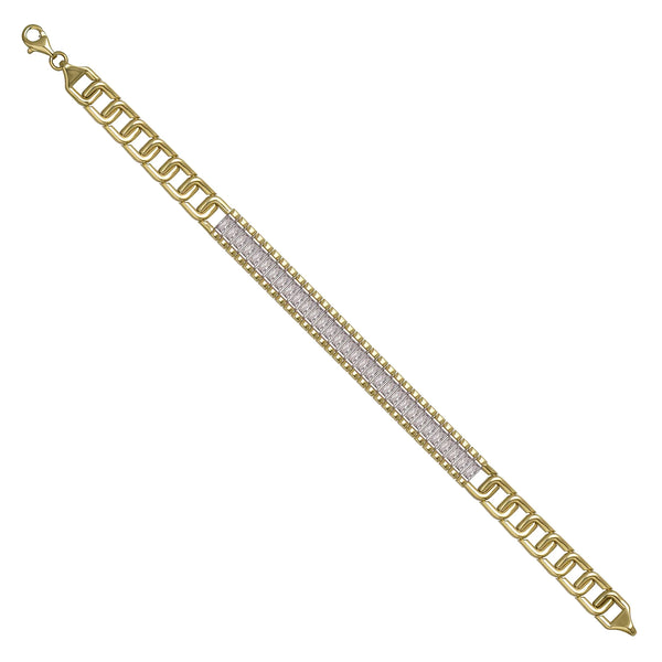Solid gold tennis bracelet, 10.50 g — shown at an angle across the frame.