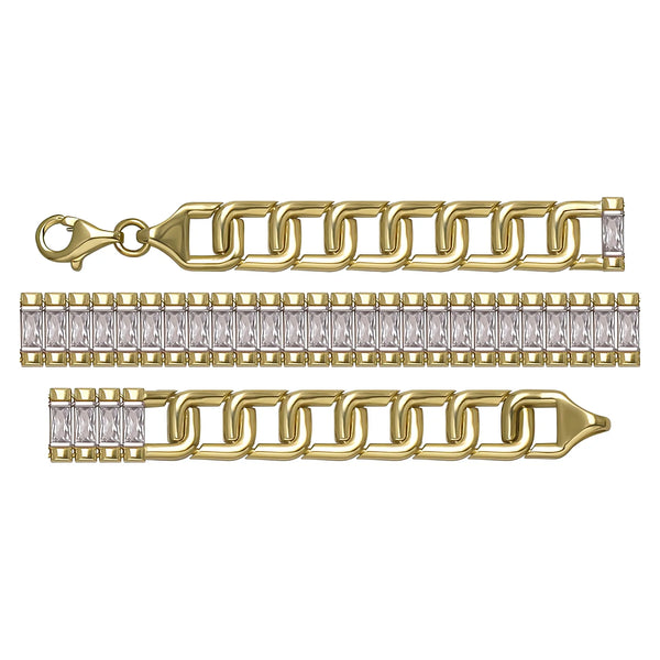 Solid gold tennis bracelet, 10.50 g — shown in three rows across the frame.